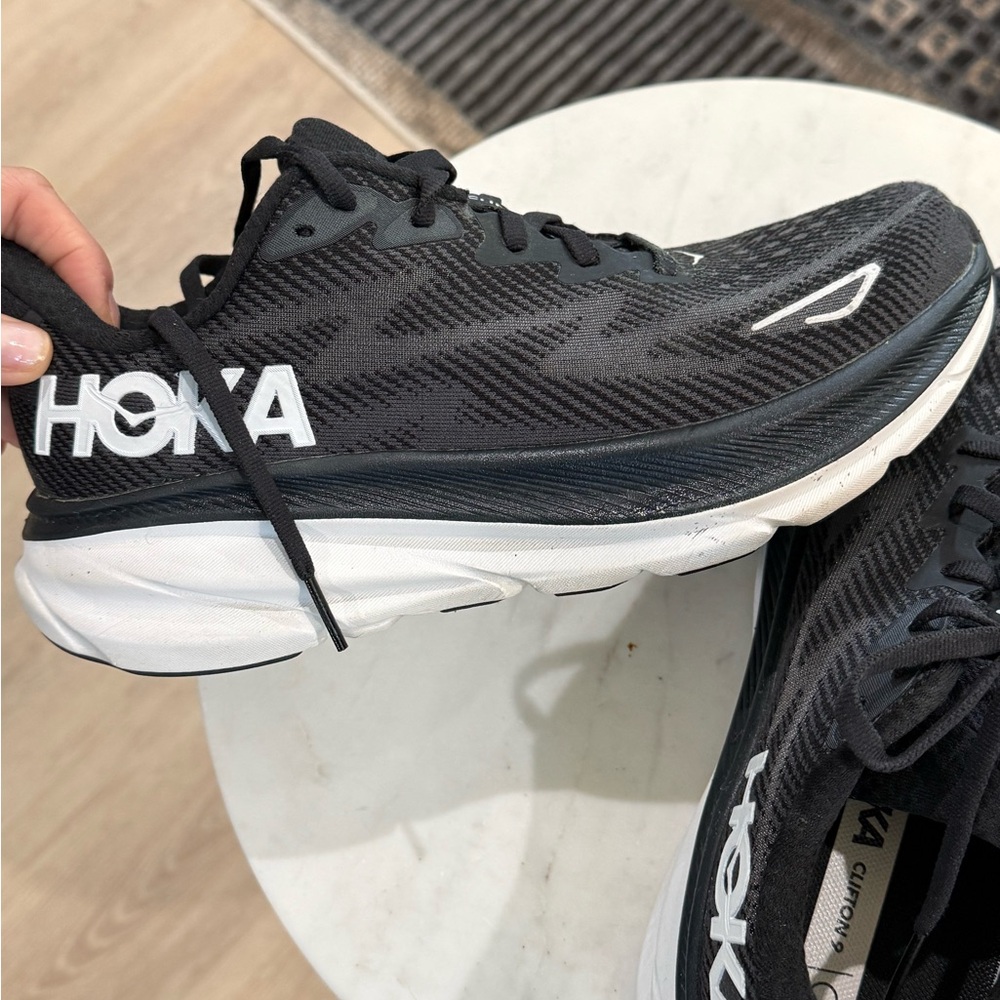 Hoka Black and White Women's Running Shoes Size 8